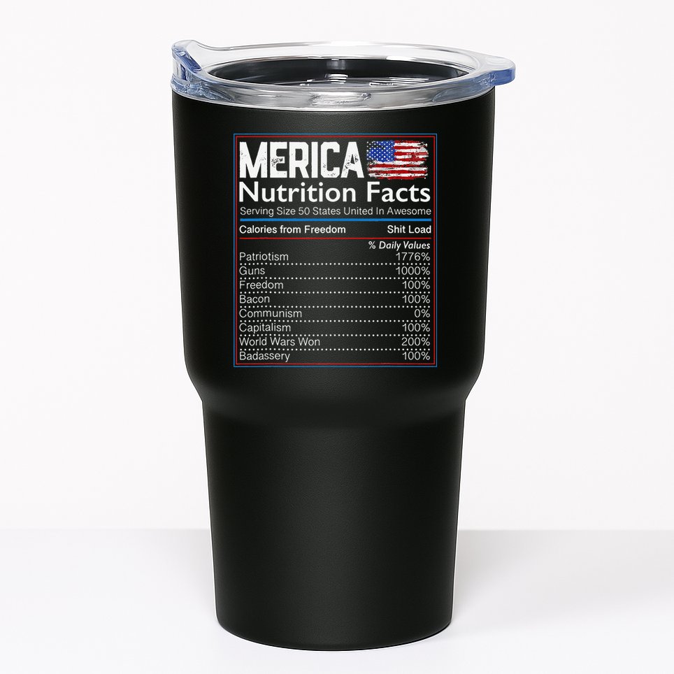 4th of July Proud American Merica Nutrition Facts Tumbler