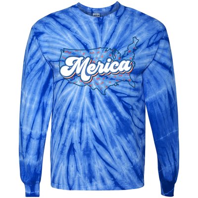 4th Of July Usa Cow Print Flag Merica Meaningful Gift Tie-Dye Long Sleeve Shirt