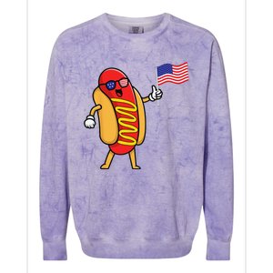 4th Of July Hot Dog Hotdog 4th Of July Colorblast Crewneck Sweatshirt