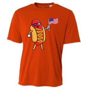 4th Of July Hot Dog Hotdog 4th Of July Cooling Performance Crew T-Shirt