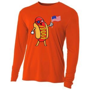 4th Of July Hot Dog Hotdog 4th Of July Cooling Performance Long Sleeve Crew