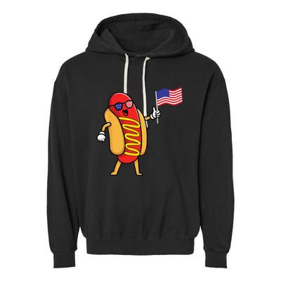 4th Of July Hot Dog Hotdog 4th Of July Garment-Dyed Fleece Hoodie