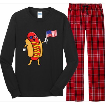 4th Of July Hot Dog Hotdog 4th Of July Long Sleeve Pajama Set