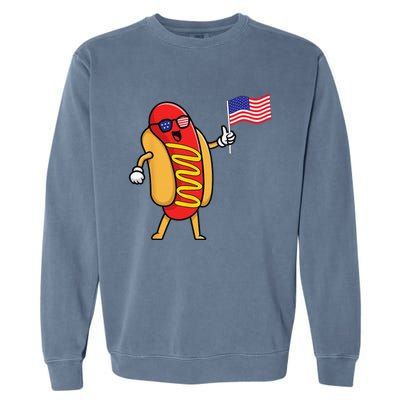 4th Of July Hot Dog Hotdog 4th Of July Garment-Dyed Sweatshirt