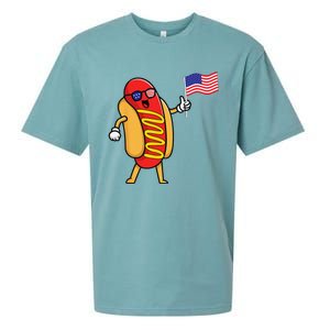 4th Of July Hot Dog Hotdog 4th Of July Sueded Cloud Jersey T-Shirt