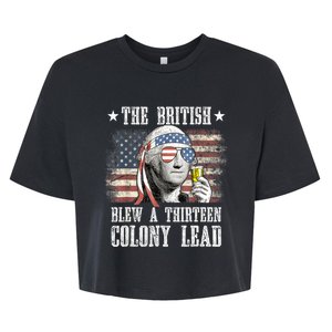 4th Of July Funny The British Blew A 13 Colony Lead Us Flag Gift Bella+Canvas Jersey Crop Tee