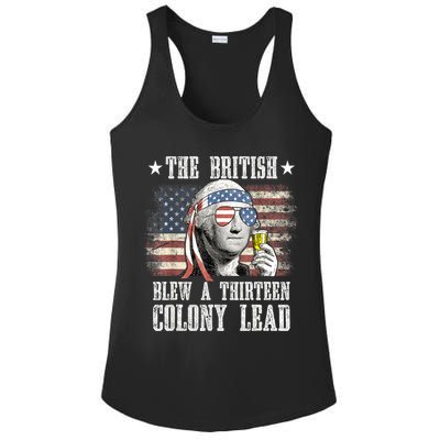 4th Of July Funny The British Blew A 13 Colony Lead Us Flag Gift Ladies PosiCharge Competitor Racerback Tank