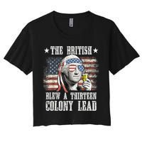4th Of July Funny The British Blew A 13 Colony Lead Us Flag Gift Women's Crop Top Tee