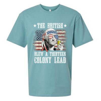 4th Of July Funny The British Blew A 13 Colony Lead Us Flag Gift Sueded Cloud Jersey T-Shirt