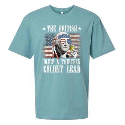 4th Of July Funny The British Blew A 13 Colony Lead Us Flag Gift Sueded Cloud Jersey T-Shirt