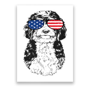 4th Of July Bernedoodle Doodle Dog Patriotic USA Sunglasses Poster