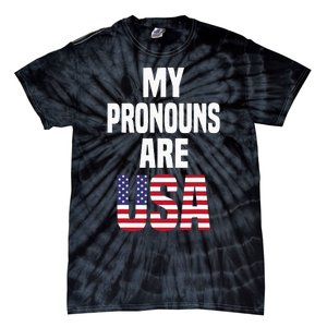 4th of July Funny My Pronouns Are USA Tie-Dye T-Shirt