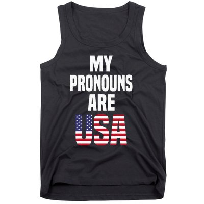 4th of July Funny My Pronouns Are USA Tank Top