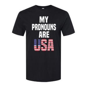 4th of July Funny My Pronouns Are USA Softstyle CVC T-Shirt