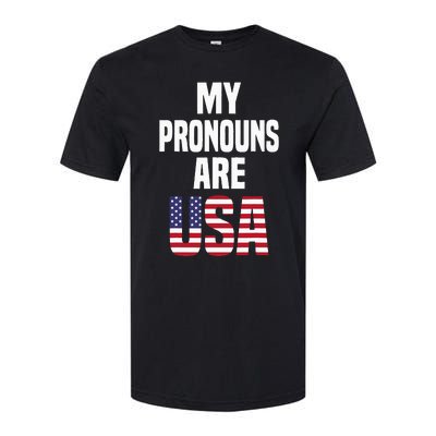 4th of July Funny My Pronouns Are USA Softstyle CVC T-Shirt