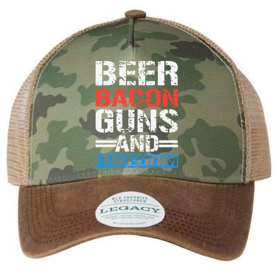 4th Of July Beer Bacon Guns And Freedom Legacy Tie Dye Trucker Hat