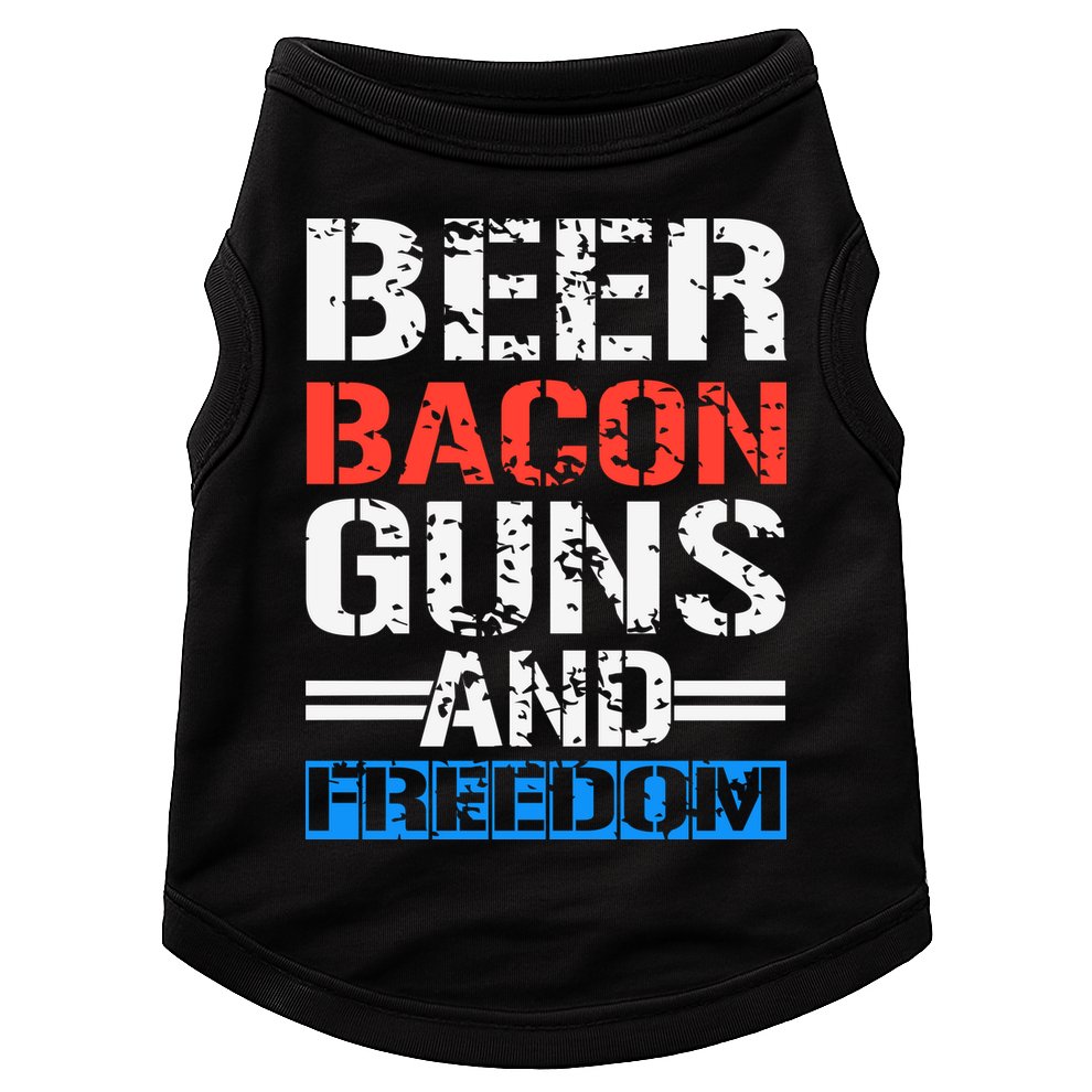 4th Of July Beer Bacon Guns And Freedom Doggie Tank
