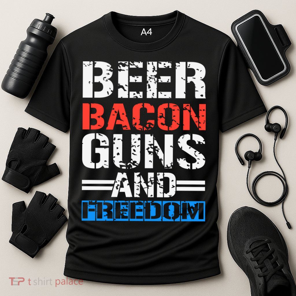 4th Of July Beer Bacon Guns And Freedom Performance Shirt