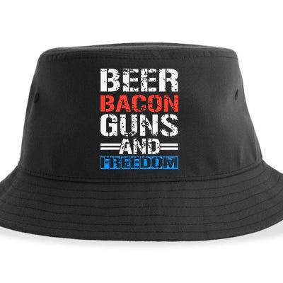4th Of July Beer Bacon Guns And Freedom Sustainable Bucket Hat
