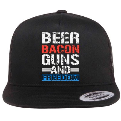 4th Of July Beer Bacon Guns And Freedom Flatbill Hat