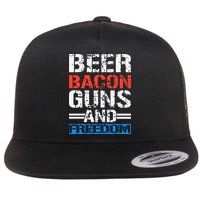 4th Of July Beer Bacon Guns And Freedom Flat Bill Trucker Hat