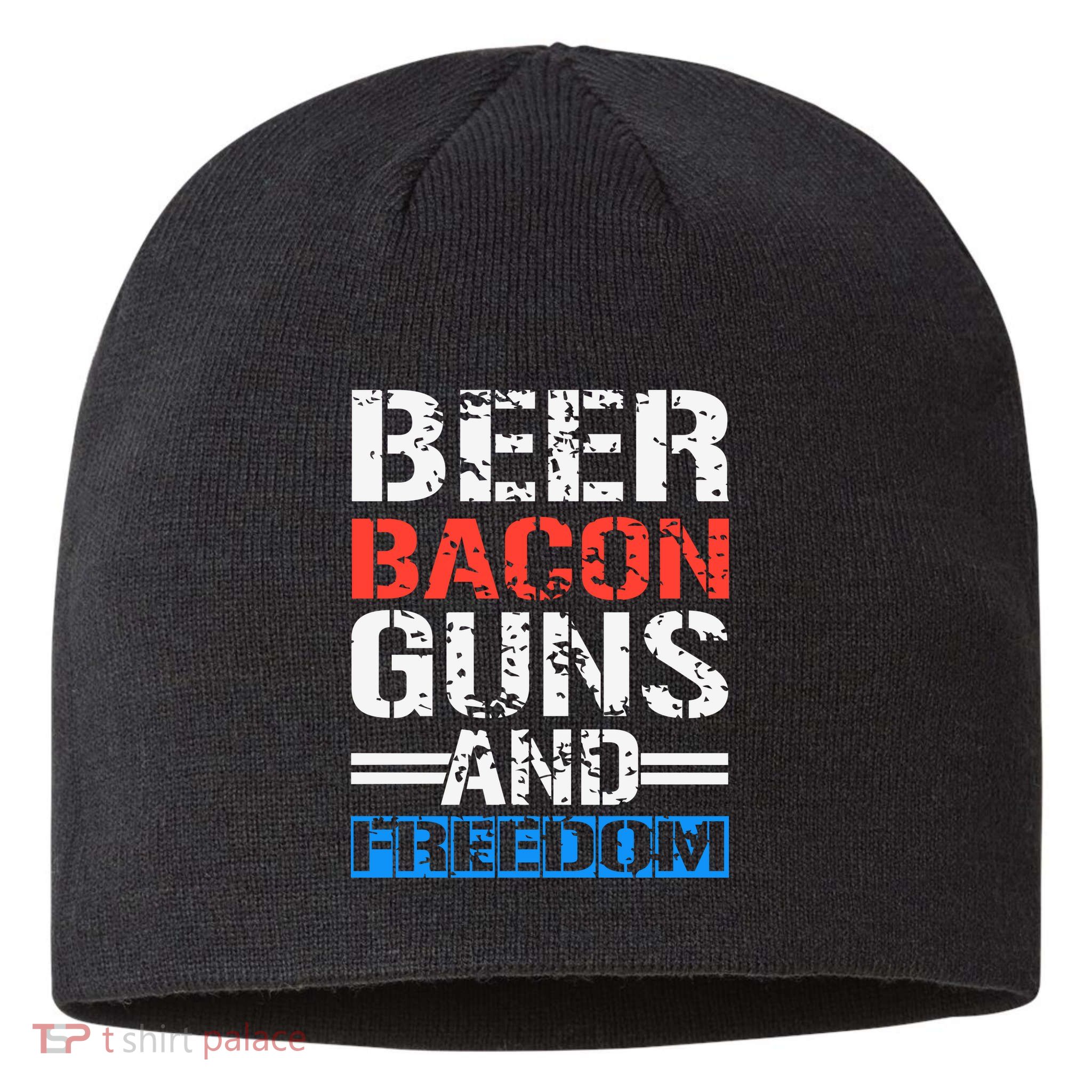 4th Of July Beer Bacon Guns And Freedom Sustainable Beanie