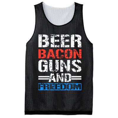 4th Of July Beer Bacon Guns And Freedom Mesh Reversible Basketball Jersey Tank