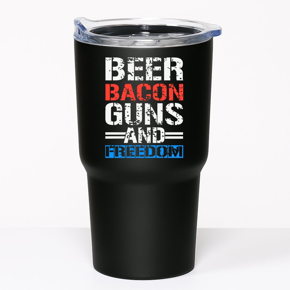 4th Of July Beer Bacon Guns And Freedom Tumbler