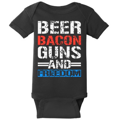 4th Of July Beer Bacon Guns And Freedom Baby Bodysuit