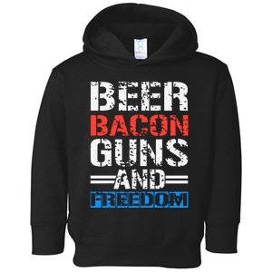 4th Of July Beer Bacon Guns And Freedom Toddler Hoodie