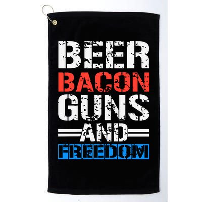 4th Of July Beer Bacon Guns And Freedom Golf Towel
