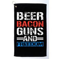 4th Of July Beer Bacon Guns And Freedom Golf Towel