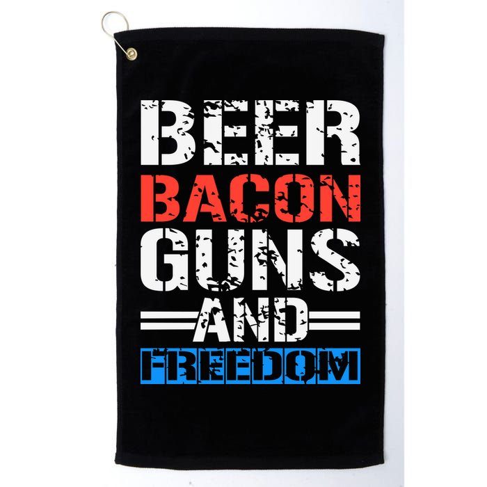 4th Of July Beer Bacon Guns And Freedom Golf Towel