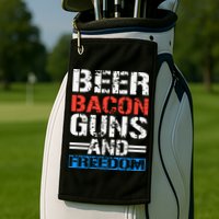 4th Of July Beer Bacon Guns And Freedom Golf Towel