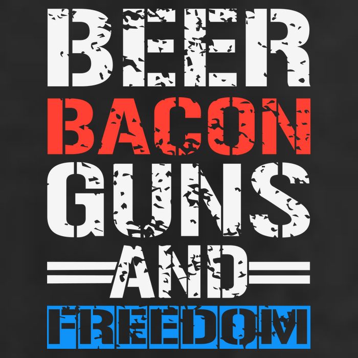 4th Of July Beer Bacon Guns And Freedom Golf Towel