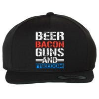 4th Of July Beer Bacon Guns And Freedom Wool Snapback Cap