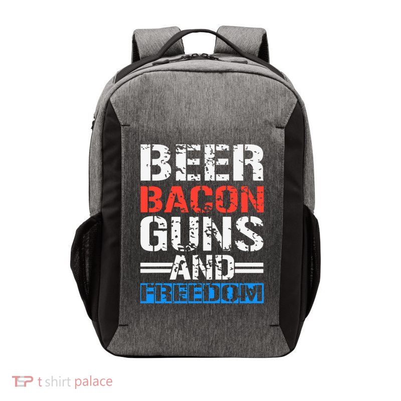 4th Of July Beer Bacon Guns And Freedom Vector Backpack