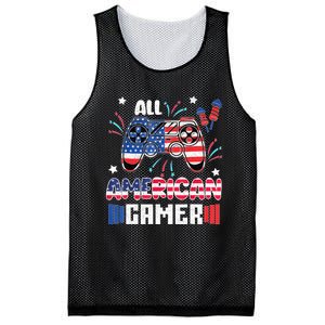 4th Of July Kids Men All American Gamer Flag Mesh Reversible Basketball Jersey Tank