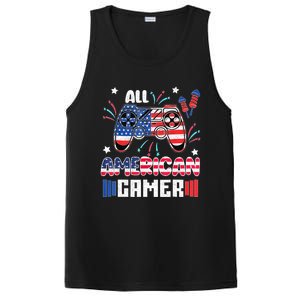 4th Of July Kids Men All American Gamer Flag PosiCharge Competitor Tank