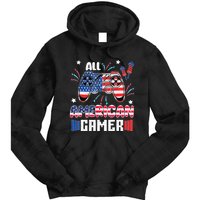 4th Of July Kids Men All American Gamer Flag Tie Dye Hoodie