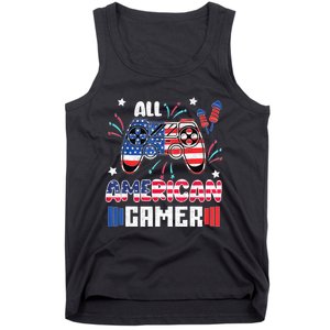 4th Of July Kids Men All American Gamer Flag Tank Top