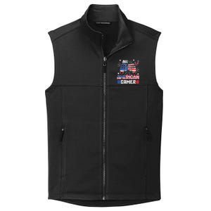 4th Of July Kids Men All American Gamer Flag Collective Smooth Fleece Vest