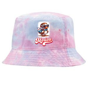 4th Of July Patriotic Duck Merica Cool Gift Tie-Dyed Bucket Hat