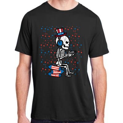 4th Of July Skeleton Gamer Funny America Kids Men Teen Adult ChromaSoft Performance T-Shirt