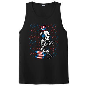 4th Of July Skeleton Gamer Funny America Kids Men Teen PosiCharge Competitor Tank