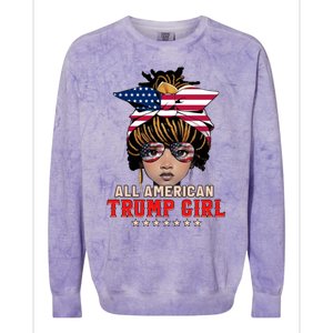 4th Of July All American Afro Trump Gift Colorblast Crewneck Sweatshirt