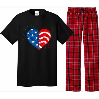 4th of JULY. LOVE HEART American Freedom USA Flag Pajama Set