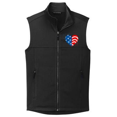 4th of JULY. LOVE HEART American Freedom USA Flag Collective Smooth Fleece Vest