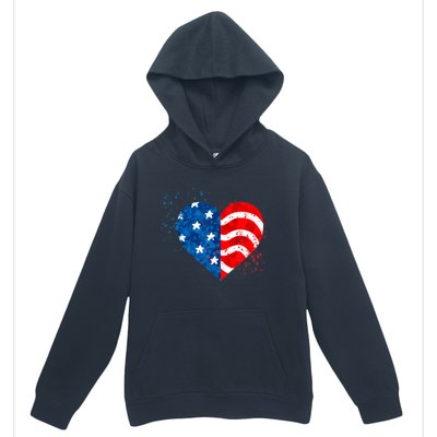 4th of JULY. LOVE HEART American Freedom USA Flag Urban Pullover Hoodie