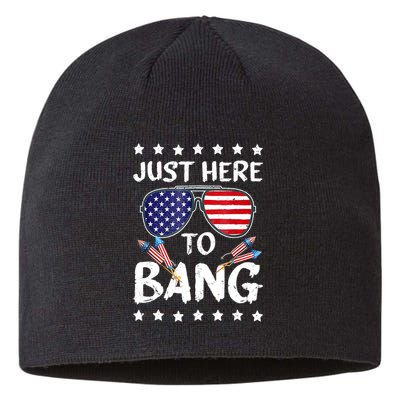 4th Of July Just Here To Bang Usa Sustainable Beanie
